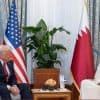 أمير قطر والرئيس الأمريكي يعقدان جلسة مباحثات رسمية