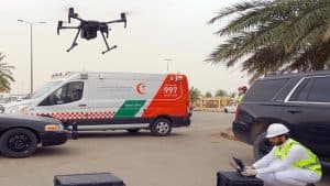 أمانة القصيم: طائرة درون حرارية لمراقبة درجة حرارة المتسوقين بمدينة الأنعام في بريدة