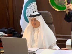 العثيمين يدعو الاجتماع الافتراضي بشأن كورونا للعمل الجماعي في مواجهة الجائحة