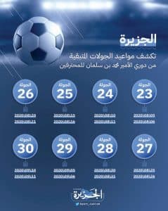 «الجزيرة» تكشف مواعيد ما تبقى من جولات في الدوري