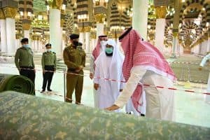 السديس يتفقد سير الأعمال بالمسجد النبوي