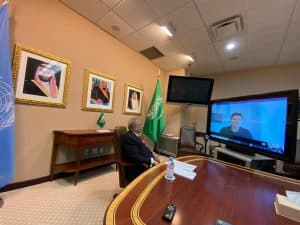 المعلمي يلتقي المندوبة الدائمة للمملكة المتحدة لدى الأمم المتحدة