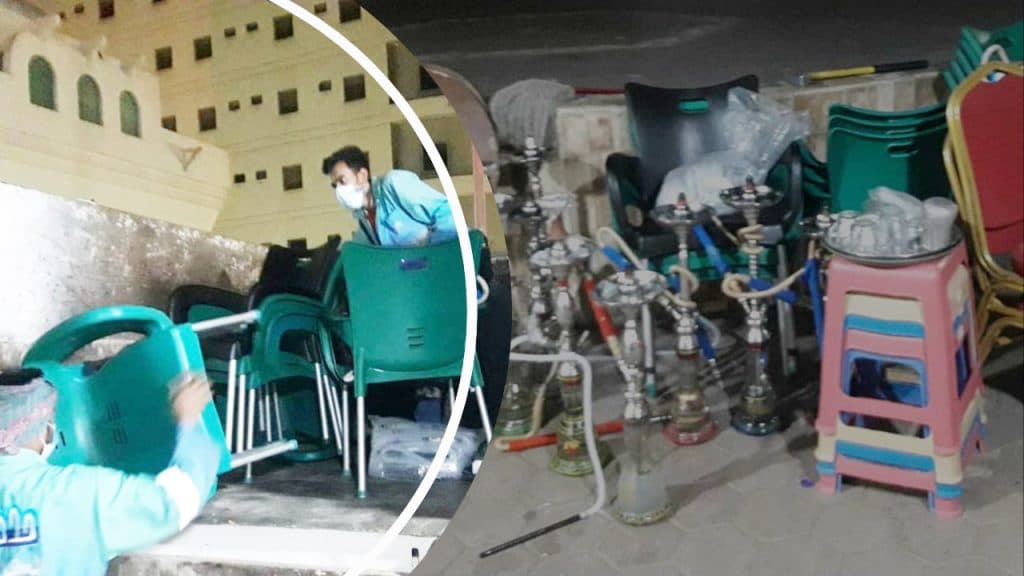 إغلاق مقهى في جدة يستقبل رواده من باب سري ويقدم لهم الشيشة