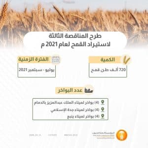 المؤسسة العامة للحبوب تطرح مناقصة لاستيراد 720 ألف طن قمح