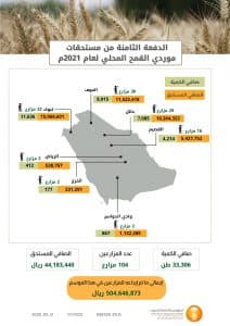 المؤسسة العامة للحبوب تصرف مستحقات الدفعة الثامنة لمزارعي القمح المحلي
