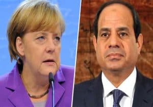 الرئيس المصري والمستشارة الألمانية يبحثان تطورات القضية الفلسطينية والأزمة الليبية