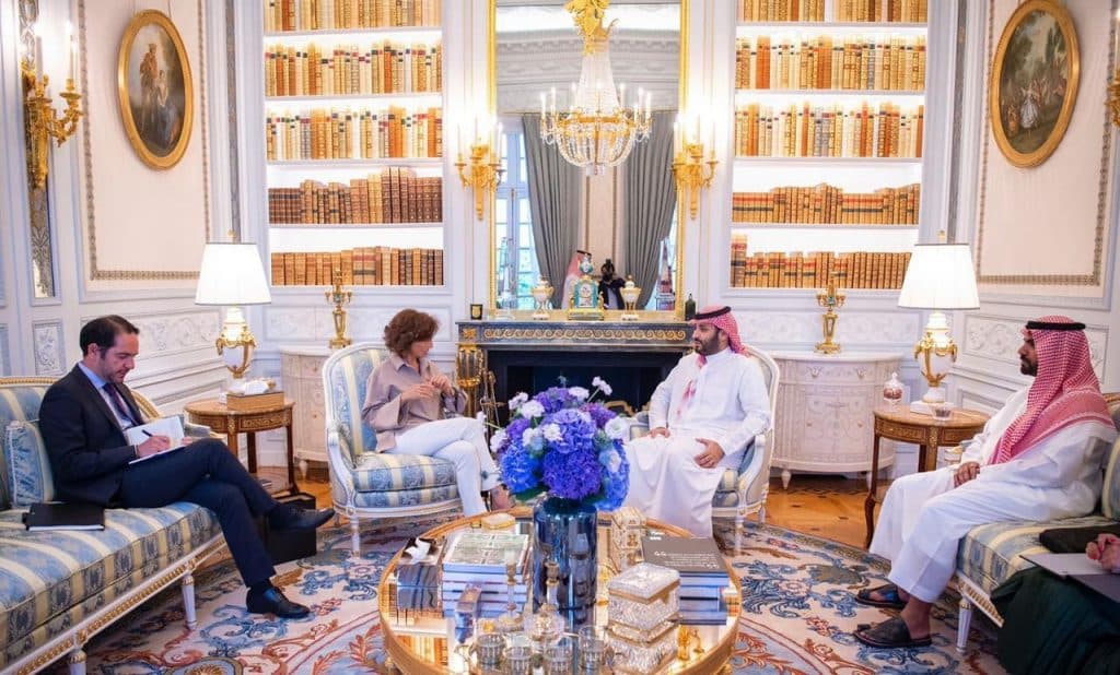 سمو ولي العهد يجتمع مع المديرة العامة لليونسكو ويستعرضان المبادرات الثقافية السعودية والتعاون المتبادل مع اليونسكو وفرص تطويره
