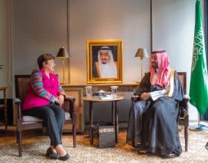 ولي العهد يلتقي مدير صندوق النقد الدولي على هامش قمة مجموعة العشرين
