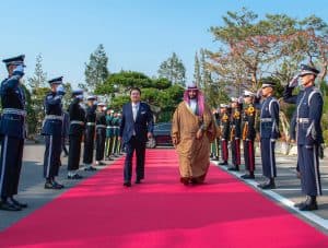 ولي العهد يلتقي رئيس كوريا ويعقدان جلسة مباحثات رسمية
