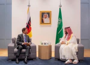 سمو ولي العهد يلتقي سلطان بروناي دار السلام على هامش قمة منتدى التعاون الاقتصادي لآسيا والمحيط الهادئ