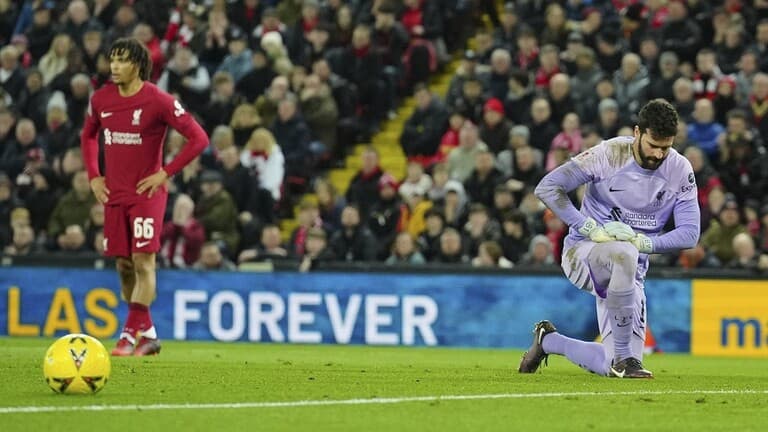 ليفربول يتعادل مع وولفرهامبتون بكأس الاتحاد الإنجليزي