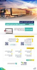 إلزام الشاحنات الأجنبية بوثيقة نقل الإلكترونية لدخول المملكة ابتداءً من إبريل المقبل