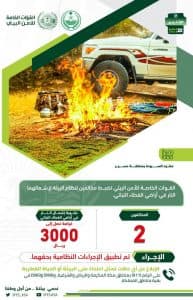 القبض على مخالفَين لنظام البيئة لإشعالهما النار في أراضي الغطاء النباتي