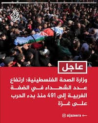 وزارة الصحة الفلسطينية: ارتفاع عدد شهداء الضفة الغربية خلال ثمانية أشهر إلى 534 شهيداً