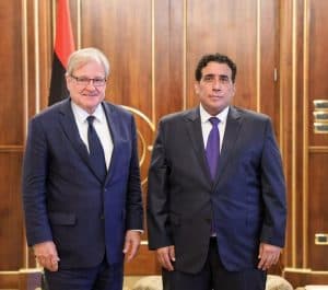 المنفي يبحث مع مبعوث بايدن المستجدات الليبية