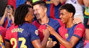 يامال وليفاندوفسكي يقودان برشلونة لعبور بلباو
