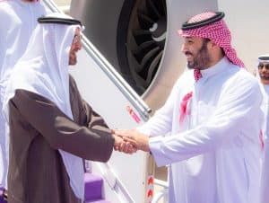 سمو ولي العهد في مقدمة مستقبليه.. رئيس دولة الإمارات العربية المتحدة يصل إلى الرياض