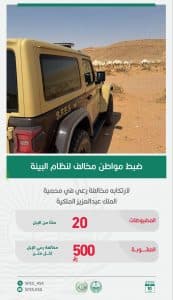 القبض على مواطن لرعيه الإبل بمحمية الملك عبدالعزيز الملكية دون تصريح