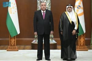 السفير خالد الشمراني يقدم أوراق اعتماده سفيرًا فوق العادة ومفوضًا للمملكة لدى جمهورية طاجيكستان
