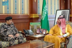 نائب أمير المدينة المنورة يستقبل قائد قوة أمن المنشآت بالمنطقة