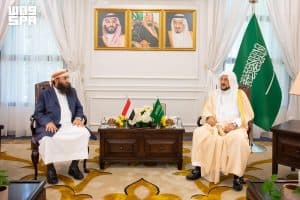 وزير الشؤون الإسلامية يستقبل وزير الأوقاف والإرشاد اليمني