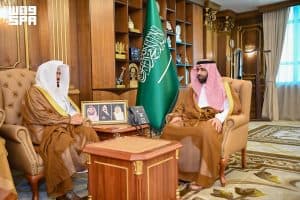 أمير جازان يستقبل رئيس محكمة الاستئناف ومدير فرع وزارة النقل بالمنطقة