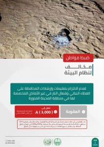 القبض على شخصين لمخالفتهما الأنظمة البيئية بمنطقة المدينة المنورة ومحمية الإمام عبدالعزيز بن محمد الملكية