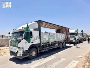 وصول قافلة مساعدات إنسانية جديدة من مركز الملك سلمان للإغاثة إلى قطاع غزة