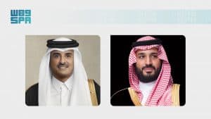 ولي العهد يعزي أمير دولة قطر هاتفيًا في وفاة صاحب السمو الشيخ حمد بن خليفة آل ثاني