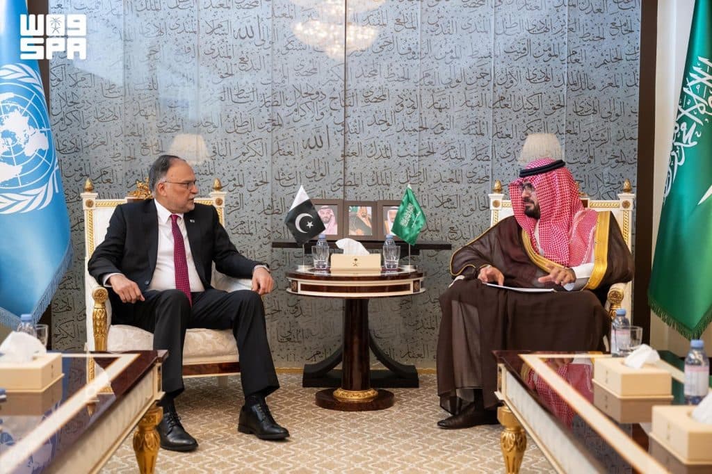 وزير الاقتصاد والتخطيط يجتمع مع وزير التخطيط والتنمية والمبادرات الخاصة الباكستاني