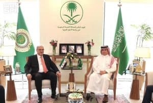 مندوب المملكة الدائم لدى الجامعة العربية يستقبل نظيره السوري