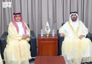 رئيس البرلمان العربي يستقبل مندوب المملكة الدائم لدى الجامعة العربية