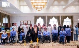 أمير الرياض يستقبل مدير فرع وزارة الرياضة بالمنطقة ورئيس وأعضاء مجلس إدارة نادي ذوي الإعاقة