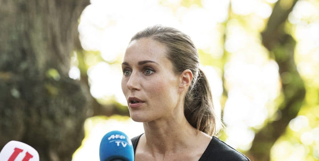 Prime Minister of Finland Sanna Marin holds a news conference in Helsinki