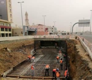 إنجاز 90 بالمئة من مشروع تصريف مياه الأمطار والسيول بالشرائع