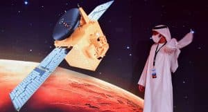 أبو ظبي باللون الأحمر استعداد لوصول مسبار الأمل إلى المريخ