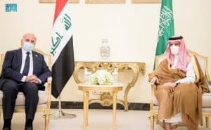 الأمير فيصل بن فرحان يستقبل وزير خارجية العراق