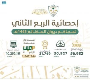 ديوان المظالم ينجز أكثر من 31 ألف دعوى في جميع مناطق المملكة