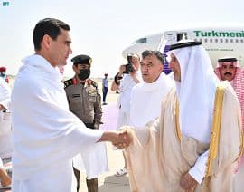 رئيس تركمانستان يصل إلى جدة