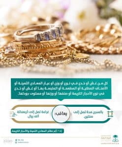 “النيابة” السجن والغرامة لمن غش في المعادن الثمينة او الاحجار الكريمة