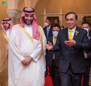 ولي العهد يلتقي رئيس وزراء تايلند ويعقدان جلسة مباحثات رسمية
