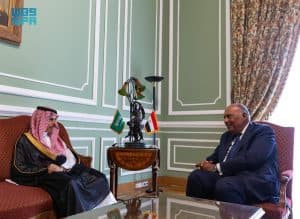 وزير الخارجية يلتقي نظيرَيه المصري والسوري بقصر التحرير بالقاهرة