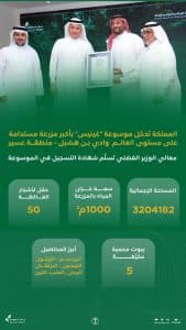المملكة تدخل موسوعة “غينيس” بأكبر مزرعة مستدامة على مستوى العالم