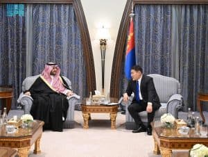 رئيس وزراء منغوليا يستقبل الأمير تركي بن محمد بن فهد