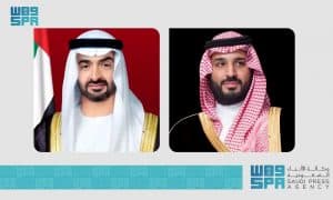 سمو ولي العهد يتلقى اتصالًا هاتفيًا من رئيس الإمارات هنأه فيه بعيد الأضحى
