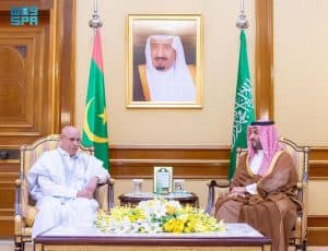 ولي العهد يلتقي الرئيس الموريتاني ويبحثان مجمل العلاقات الثنائية