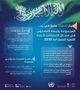 انتخاب المملكة عضوًا في المجموعة رفيعة المستوى في مجال الإحصاءات لأجندة التنمية المستدامة 2030