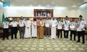 محافظ الخرج يكرّم الكشافة المشاركين في خدمة ضيوف الرحمن