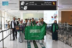 استقبال حافل لمنتخب المملكة المشارك في أولمبياد المواصفات الدولي بعد تتويجه بالذهب