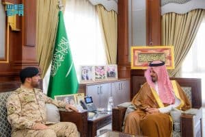 أمير المدينة المنورة يستقبل قائد لواء الملك فيصل للأمن الخاص بالمنطقة